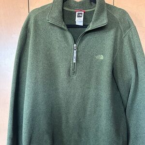 North Face Pullover Zip Fleece - Dk Green XL Great Condition
